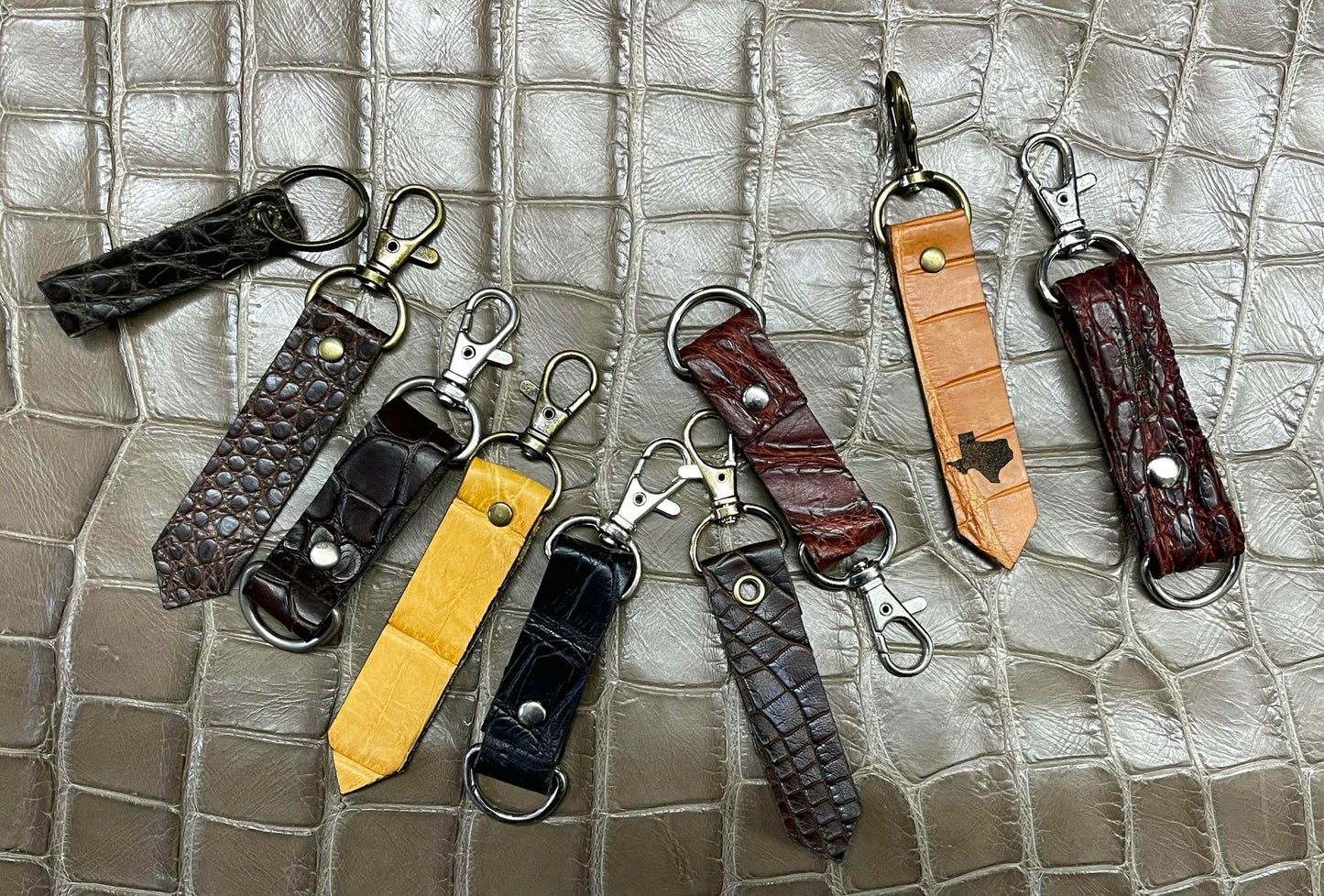 Authentic Alligator Hide Keychain